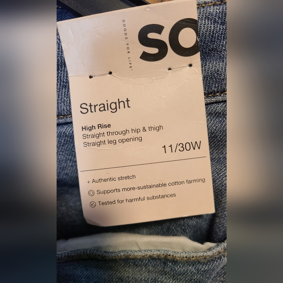 NWT! SO Straight High Rise Jean's Sz 11/30W - Picture 4 of 4